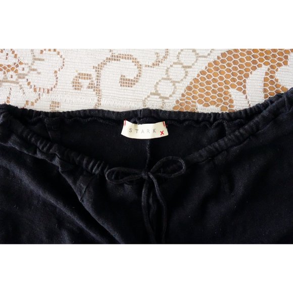Stark X Black Linen Jersey Knit Slouchy Tie Waist Shorts sz XS Extra Small - Picture 3 of 3